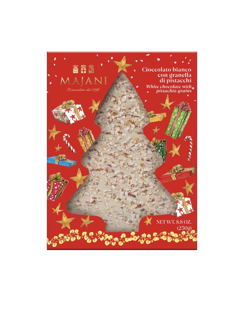 Majani Christmas Tree tablet Cioccolato Bianco con Pistacchio 250g