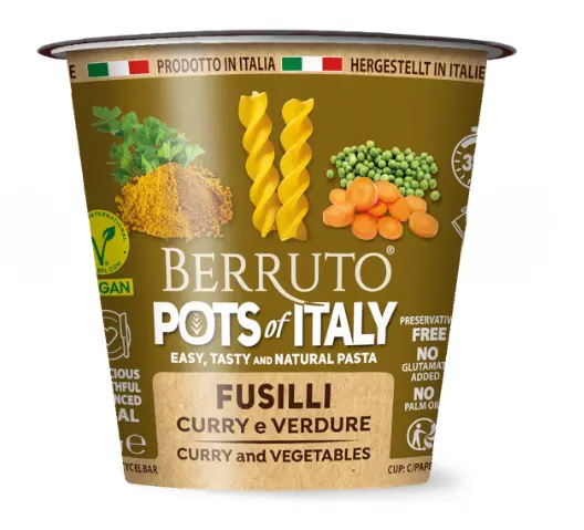 Berruto Pots of Italy Fusilli Al Curry E Verdure 70g